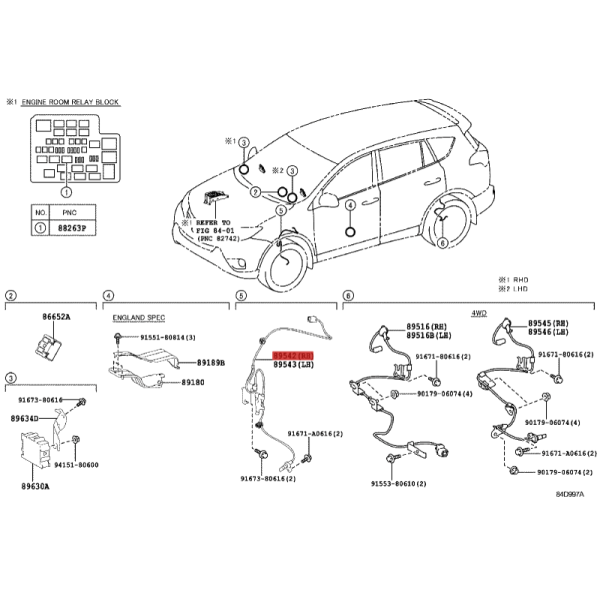 Câblage ABS avant droit pour Toyota RAV-4 (2005...