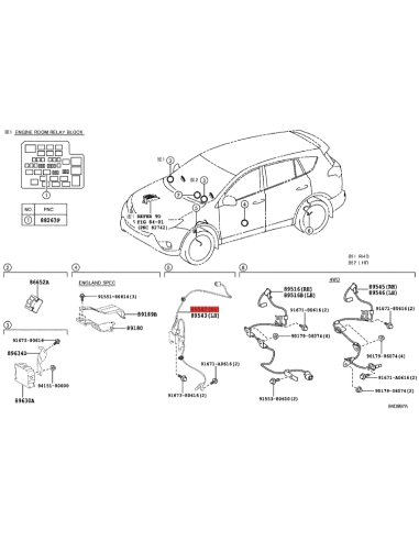 Cablaggio ABS anteriore destro per Toyota RAV-4...