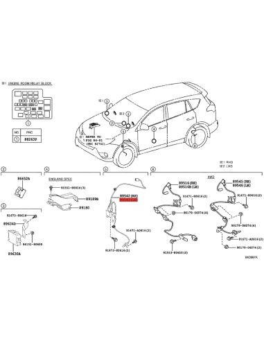 Front left ABS wiring for Toyota RAV-4 (2005 to...