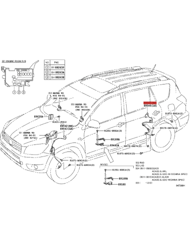 Câblage ABS arrière droit pour Toyota RAV-4...