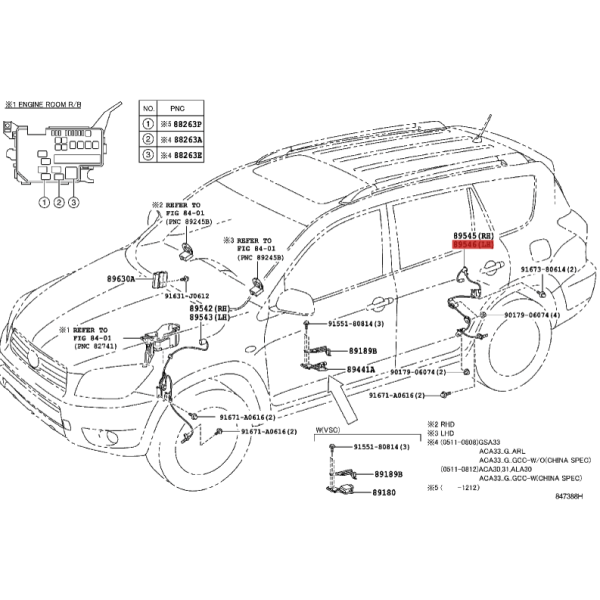 Cablatura ABS posteriore sinistra per Toyota...