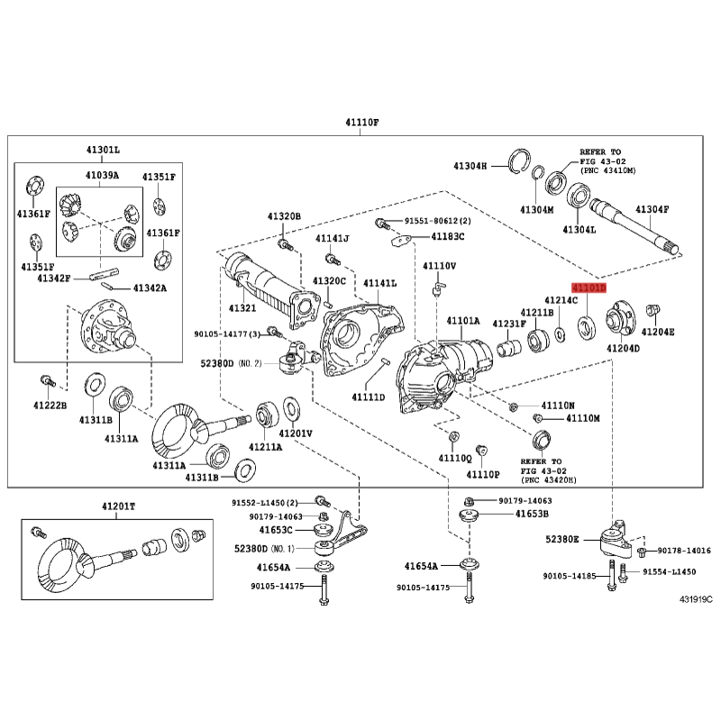 Dichtring für Antriebsritzel, vorderes Differential für Toyota Land Cruiser J20 - Original Toyota Land Cruiser