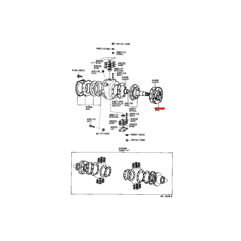 Front outer spindle seal for Toyota series 6/7/Hilux - Genuine Toyota Land Cruiser