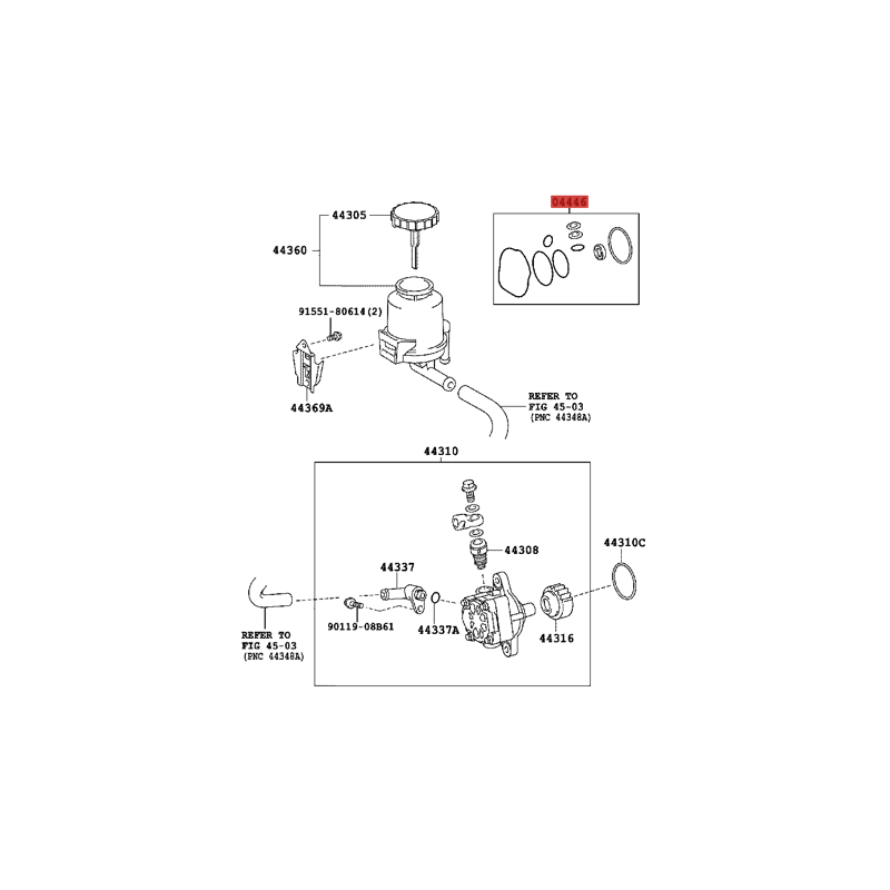 Reparatursatz für Servopumpe für Toyota Land Cruiser J20 - Original Toyota Land Cruiser
