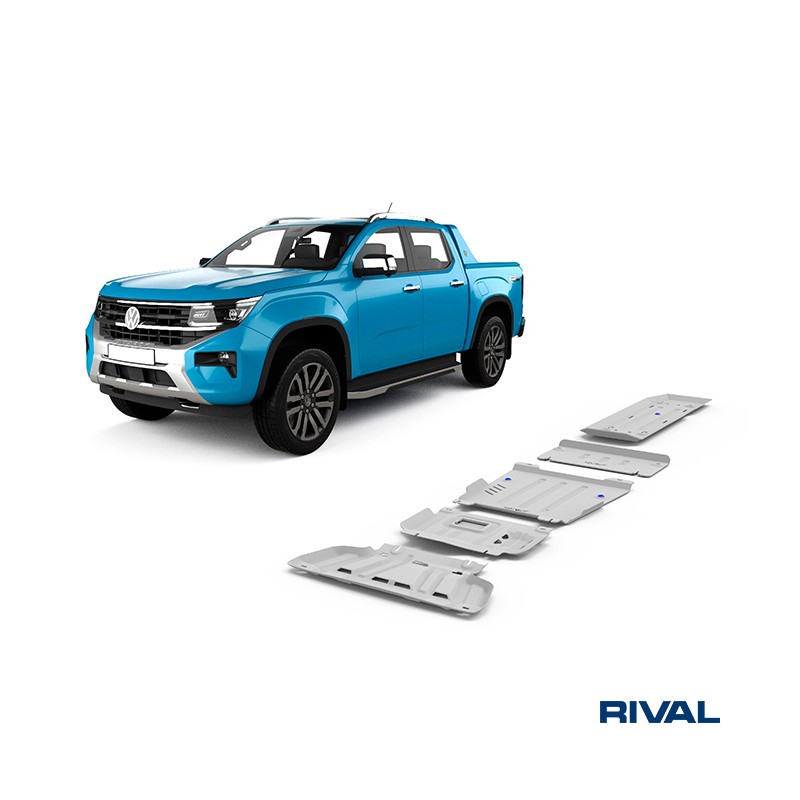 Kit de completo de 5 protecciones de 6 mm, fabricado en duraluminio, para Ford Ranger 2022 - Act - Rival