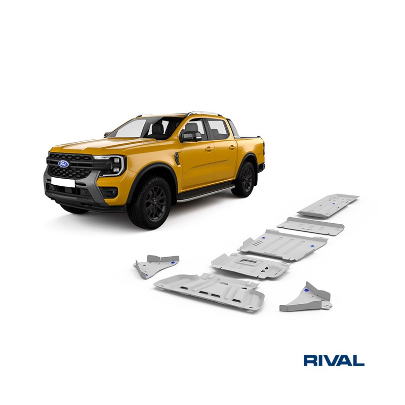 Kit de protection complète de 6 mm, en duraluminium, pour Ford Ranger 2022-Act - Rival