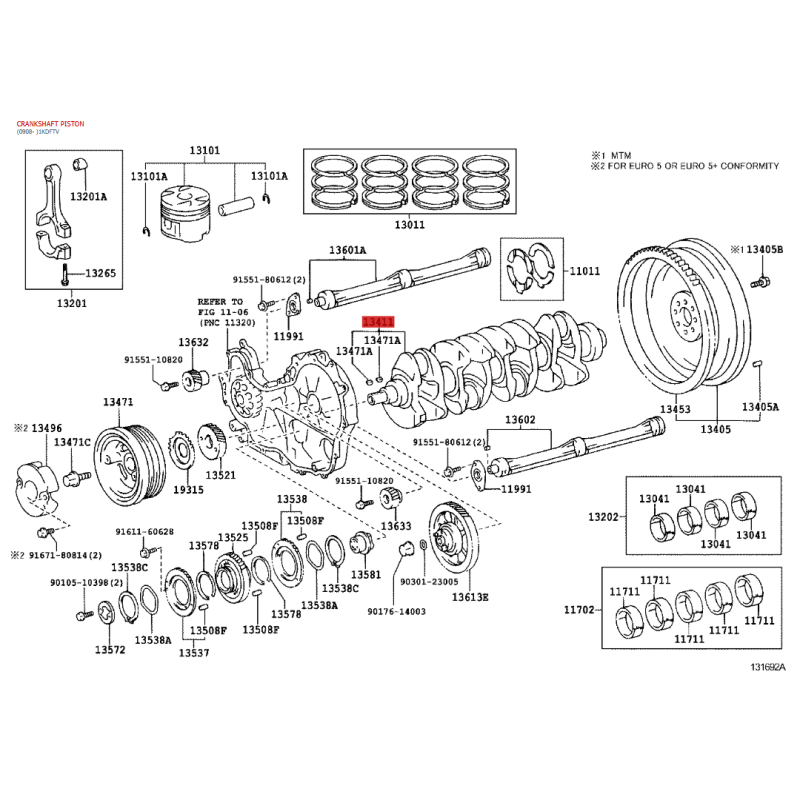 copy of Albero motore Per Toyota Land Cruiser J20 motore 1VDFTV - Originale Toyota Land Cruiser