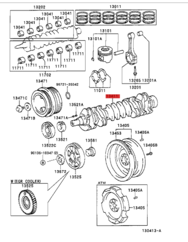 CIGÜEÑAL  HDJ-80 MOTOR 6 CILINDROS