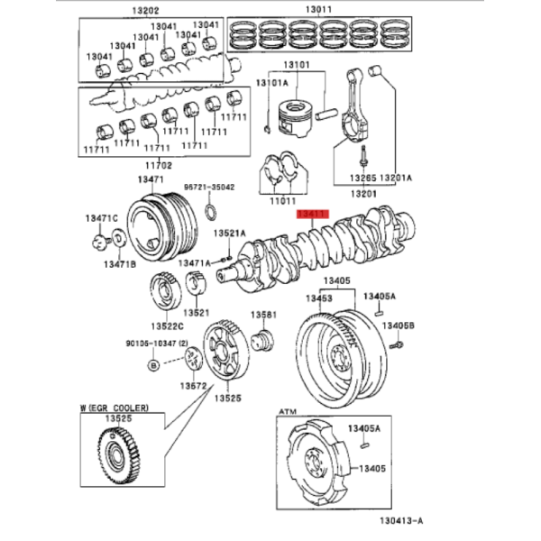 CIGÜEÑAL  HDJ-80 MOTOR 6 CILINDROS