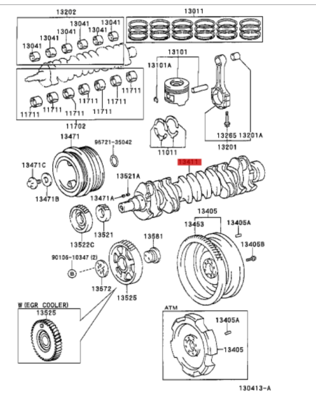 CIGÜEÑAL  HDJ-80 MOTOR 6 CILINDROS