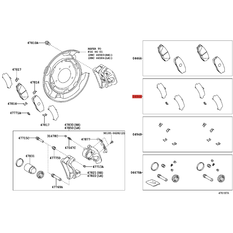 copy of Kit di piastre usura freno pinze posteriori per Toyota Land Cruiser J10 - Originale Toyota Land Cruiser
