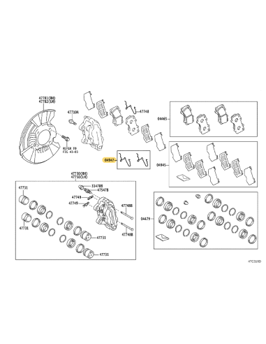 front brake caliper clip for Toyota Hilux Revo...