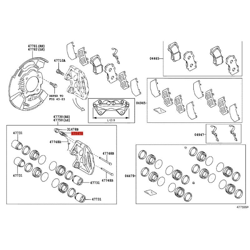 copia del kit di 2 clip delle pinze dei freni anteriori per Toyota Hilux Revo - Originale Toyota Land Cruiser