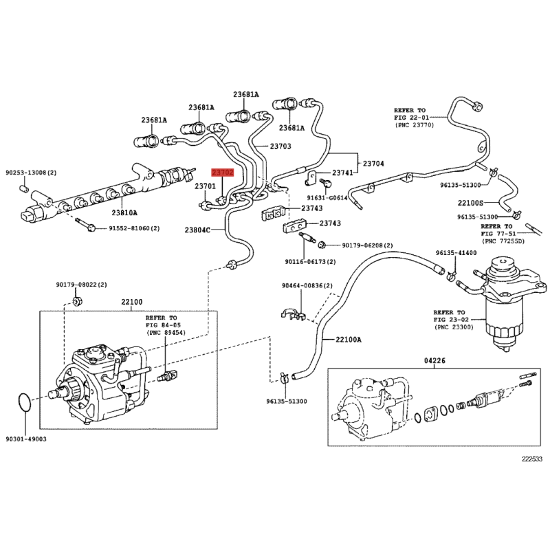 copy of Injector Tube No.1 For Toyota Hilux Vigo (2006 to 2011) - Original Toyota Land Cruiser