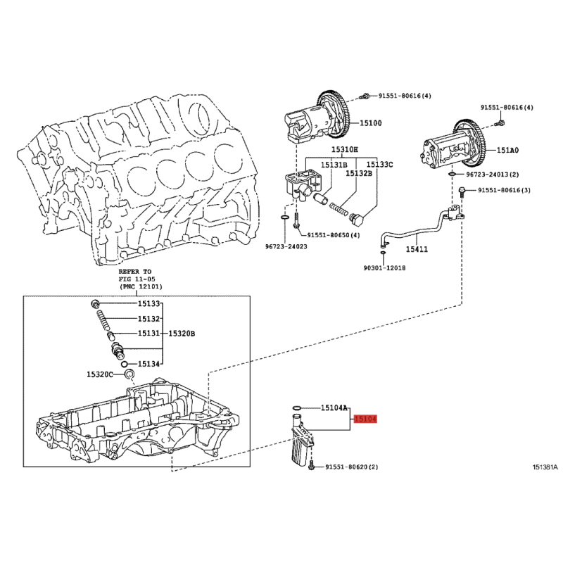 Filtre à huile carter Pour Toyota Land Cruiser J20 (moteur 1VDFTV. 4.5 V8) - Original Toyota Land Cruiser