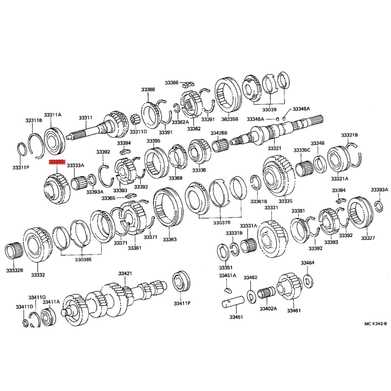 Pignon boîte de vitesses marche-3 Pour Toyota Land Cruiser J8 - Original Toyota Land Cruiser