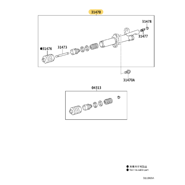 Cilindro secondario della frizione per Toyota...