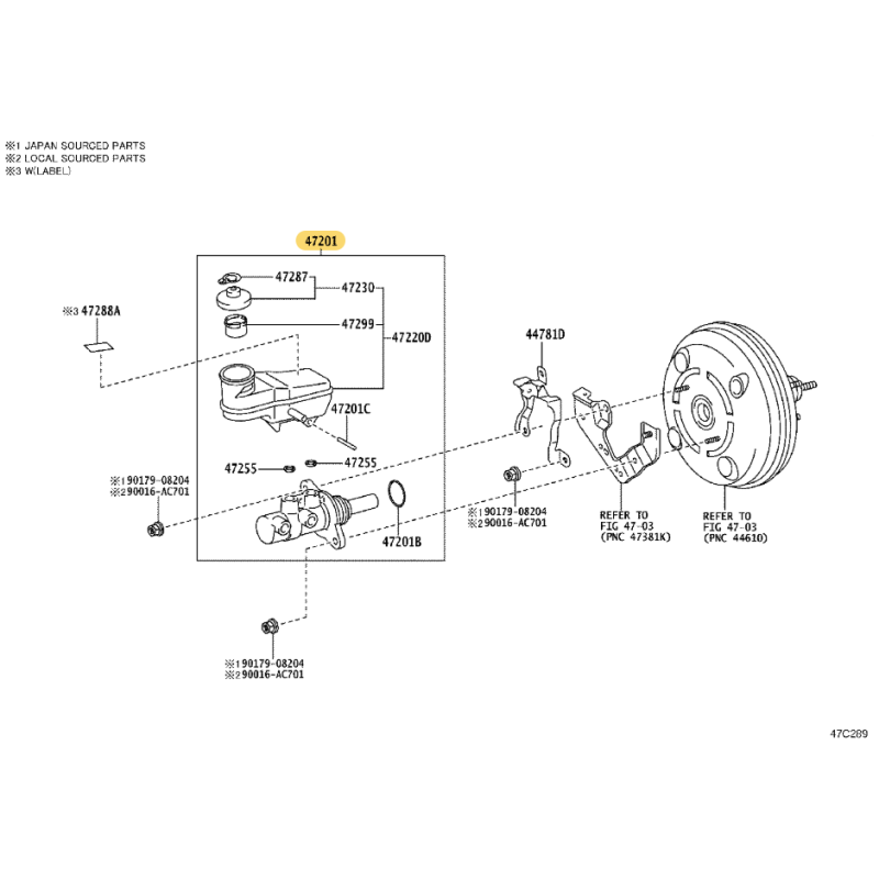Hauptbremszylinder oder Bremszylinder, für Toyota Hilux Revo - Original Toyota Land Cruiser