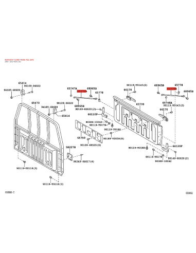 Tailgate support assembly for Toyota Hilux Vigo...