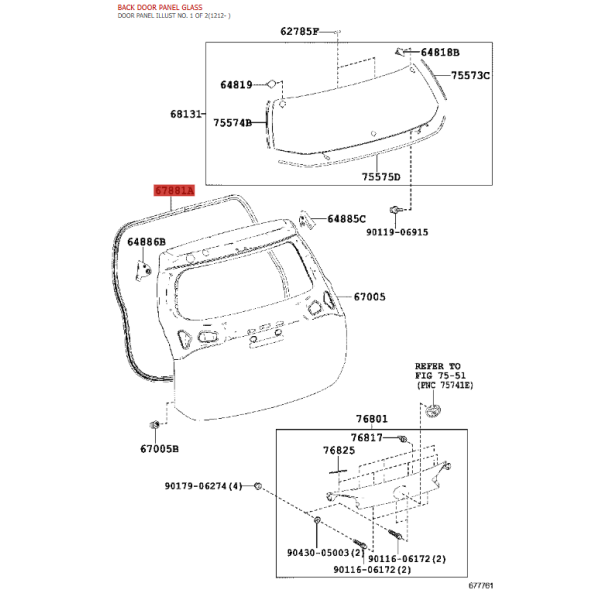 Complete rear gate seal for Toyota Rav4 (2012...