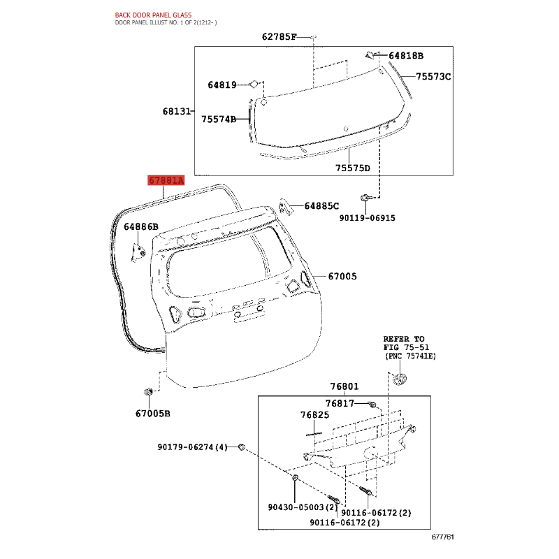 Complete rear gate seal for Toyota Rav4 (2012 to 2019) - Original Toyota Land Cruiser