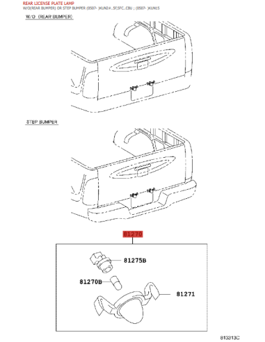 Conjunto lâmpada de placa + cabo para Toyota...