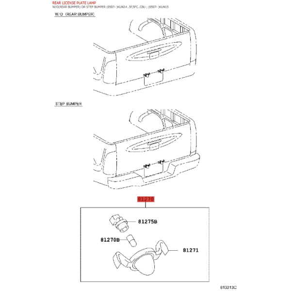 Satz Kennzeichenleuchte + Kabel für Toyota...