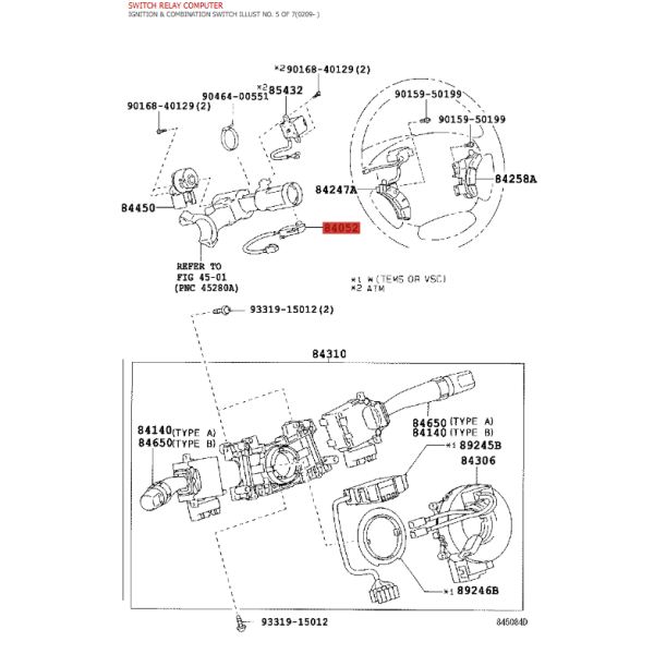 Conjunto interruptor de advertencia de...