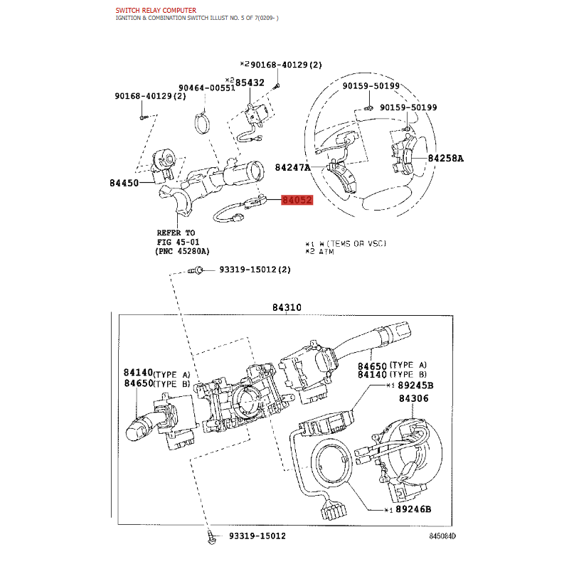 Unlock warning switch assembly, For Toyota Land Cruiser J12 - Original Toyota Land Cruiser