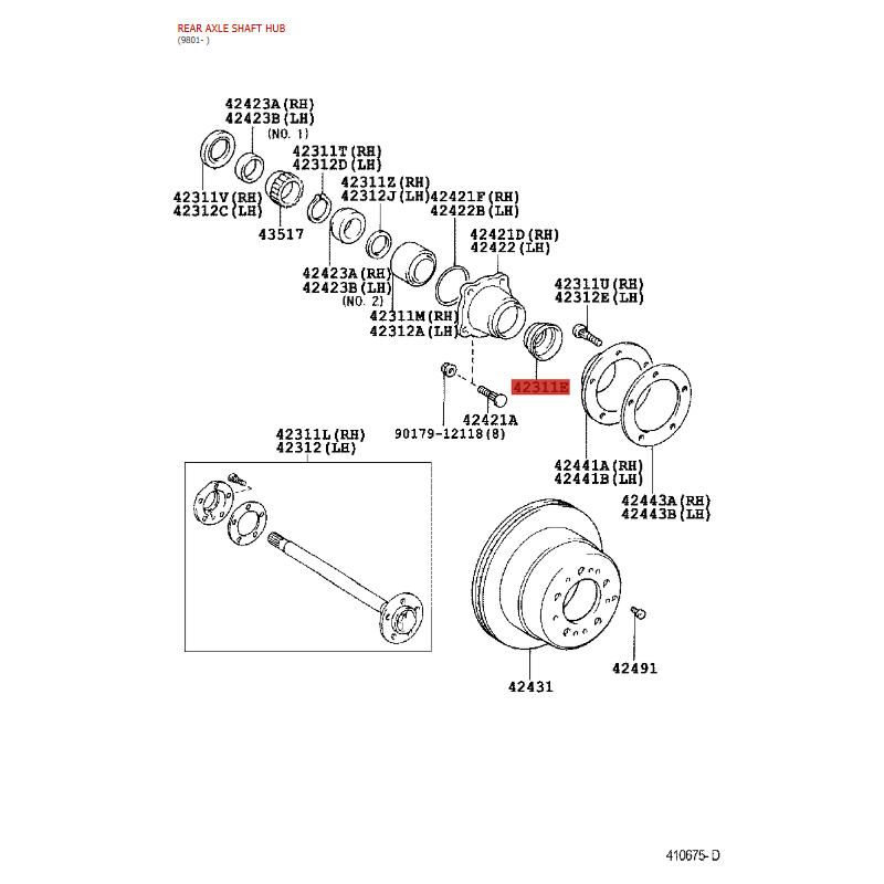 Joint d'huile moyeu arrière côté extérieur, pour Toyota Land Cruiser J10 - Original Toyota Land Cruiser