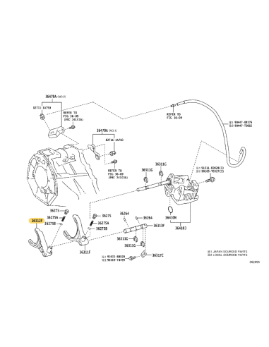 Fork N-2 transfer case, Toyota Hilux Revo -...