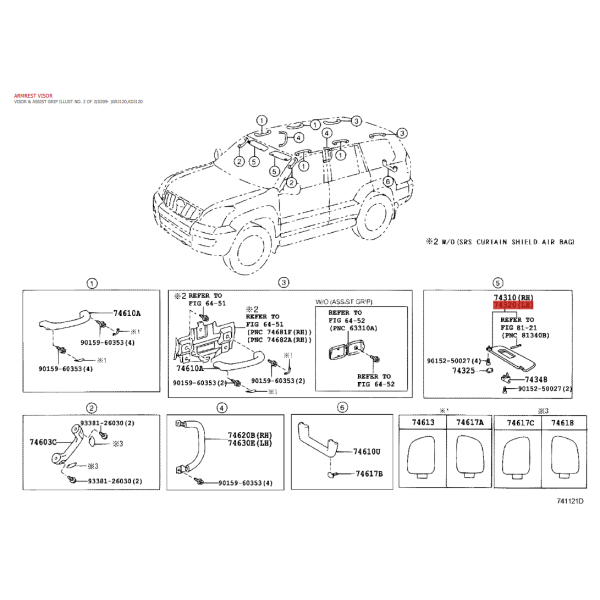 Pare-soleil gauche gris Pour Toyota Land...