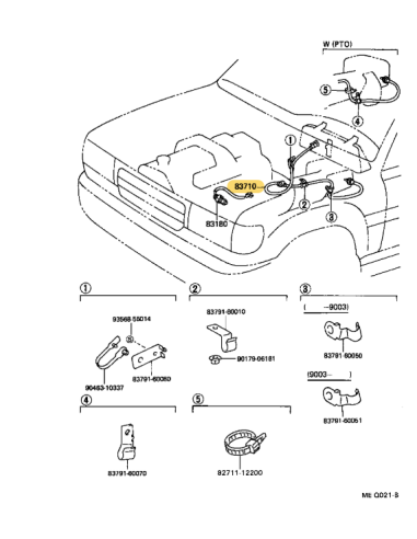 Cable odometer J8 (prior to 08/92) - Original...