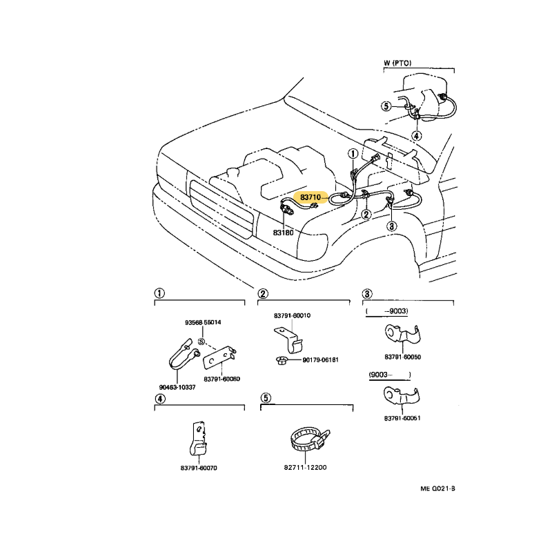 Cavo contachilometri J8 (precedente a 08 / 92) - Originale Toyota Land Cruiser