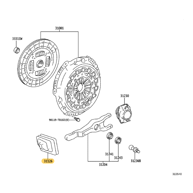 Clutch Fork Dust Cover for Toyota Land Cruiser J7/9/12/Hilux/4Runner/Dyna - Original Toyota Land Cruiser