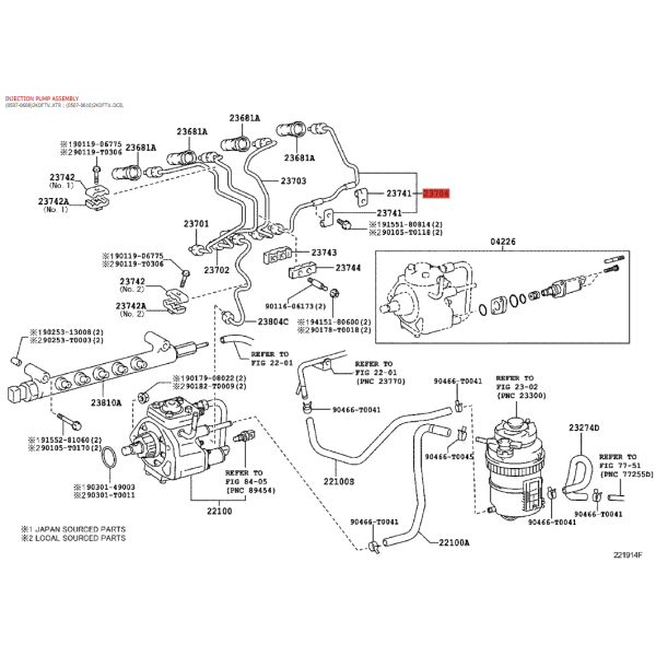 Tubo dell'iniettore n°4 Per Toyota Hilux Vigo...