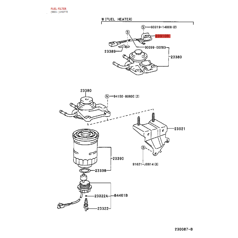 Kraftstoffheizung Diesel für Toyota Land Cruiser J10 - Original Toyota Land Cruiser