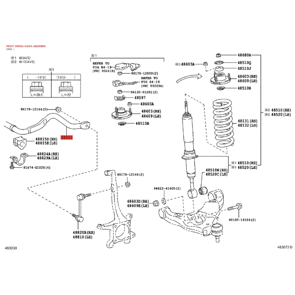 Barre stabilisatrice avant Pour Toyota Land...