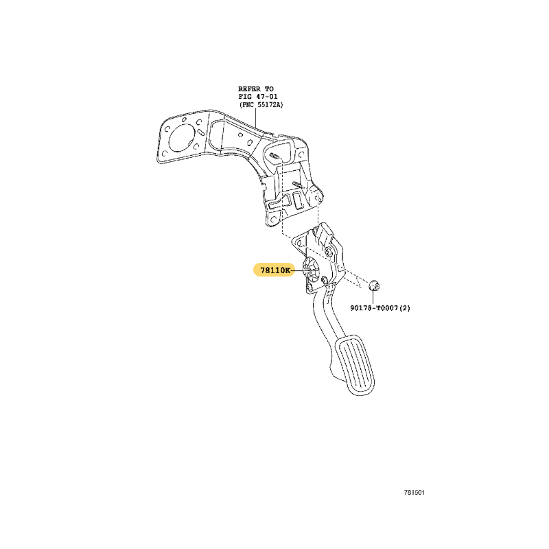 Pedale acceleratore elettronico completo, per Toyota Hilux Revo (post 8/2020) - Originale Toyota Land Cruiser