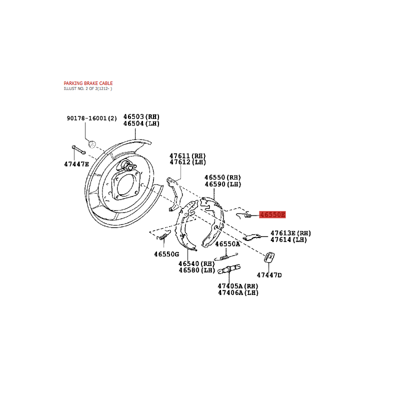 Mola de retorno da Sapata, N-2 direito do freio de mão traseiro, para Toyota Rav-4 (2005 a 2018) - Original Toyota Land Cruiser