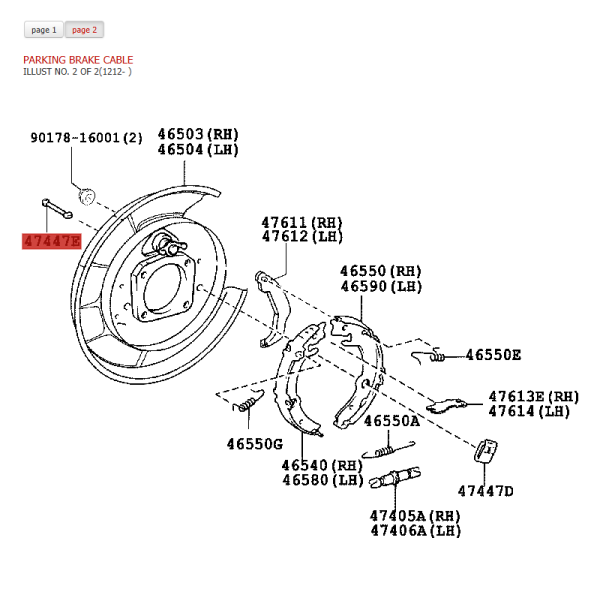 Pin, rear handbrake shoe retaining spring, for...