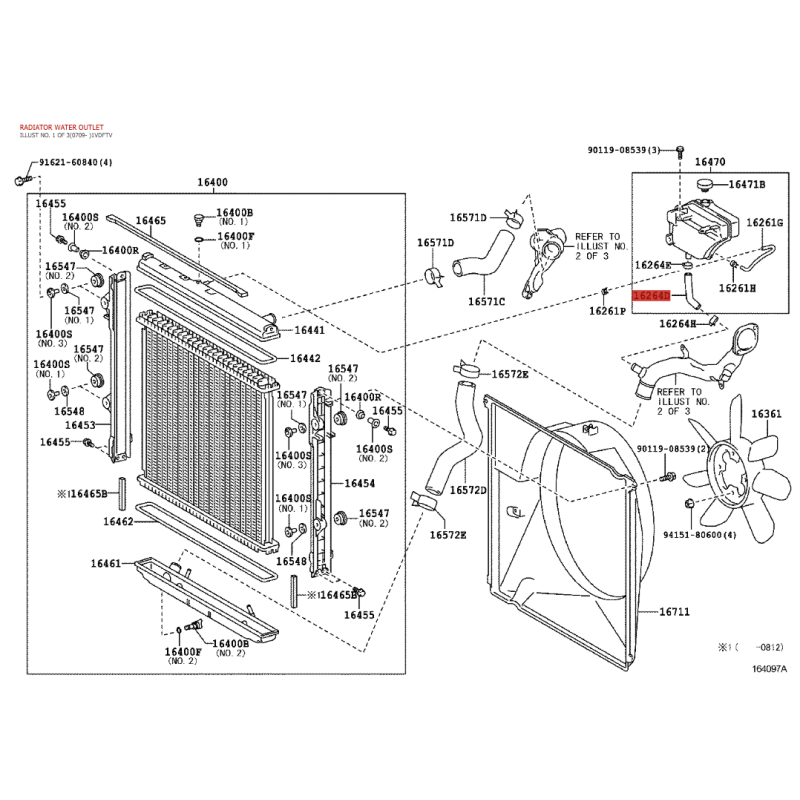 Durite de dérivation d'eau N-2, Pour Toyota Land Cruiser J20 - Original Toyota Land Cruiser