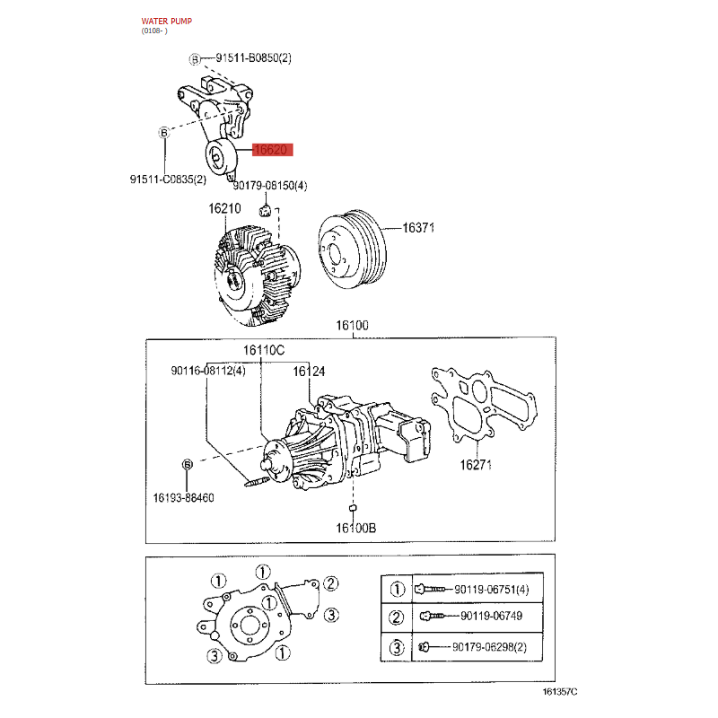Tensor correa de servicio, para toyota  hilux (motor 1KDFTV y 2KDFTV) - Original Toyota Land Cruiser
