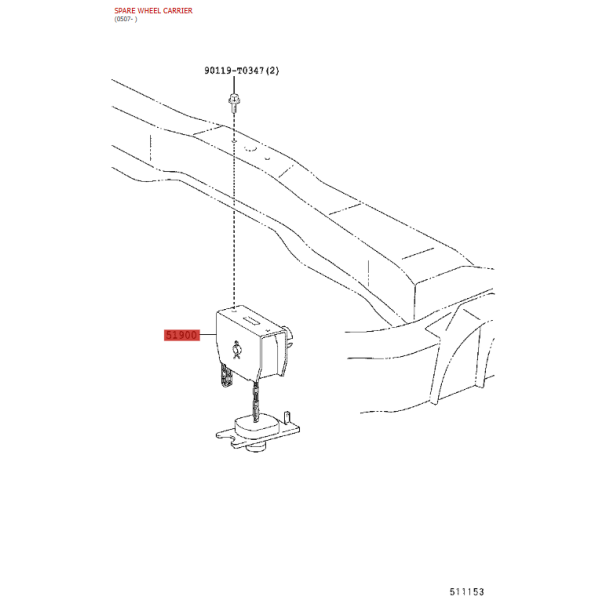 Spare wheel carrier for Toyota Hilux Vigo -...