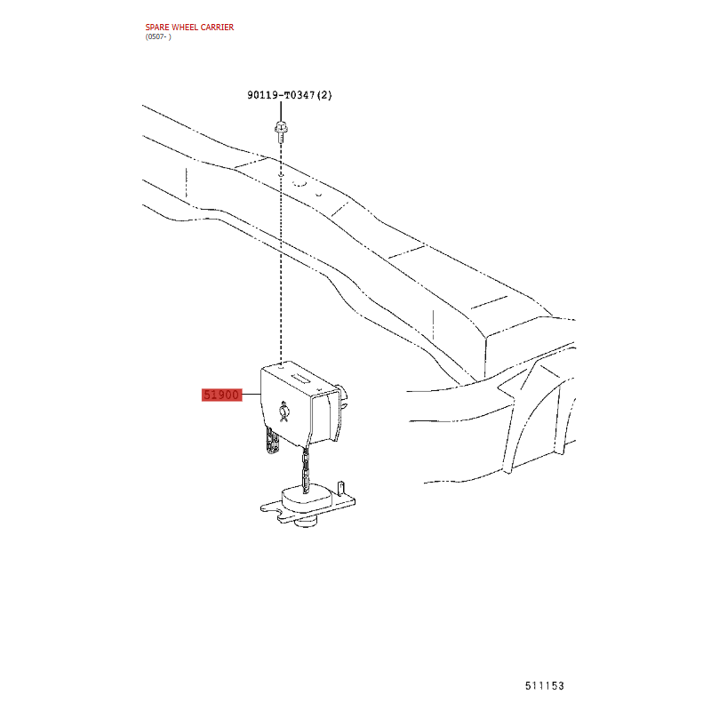 Support de roue de secours, pour Toyota Hilux vigo - Original Toyota Land Cruiser