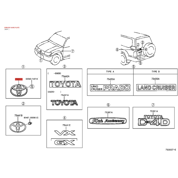 Emblema TOYOTA, su calandra o griglia radiatore...
