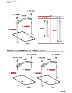 Varilla, soporte bateria (183mm), para Toyota land... 2