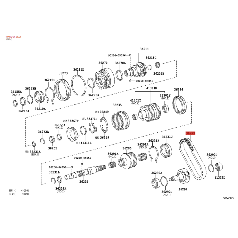 Transfer case chain, For Toyota Land Cruiser J20 - Original Toyota Land Cruiser