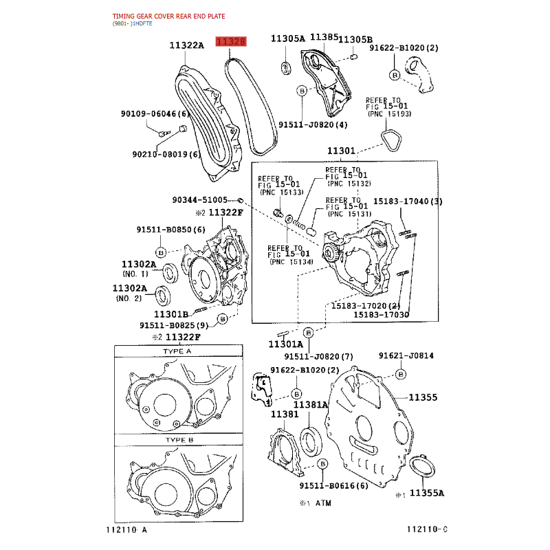Junta de tapa de distribución para Toyota Land Cruiser J10 (24v) - Original Toyota Land Cruiser