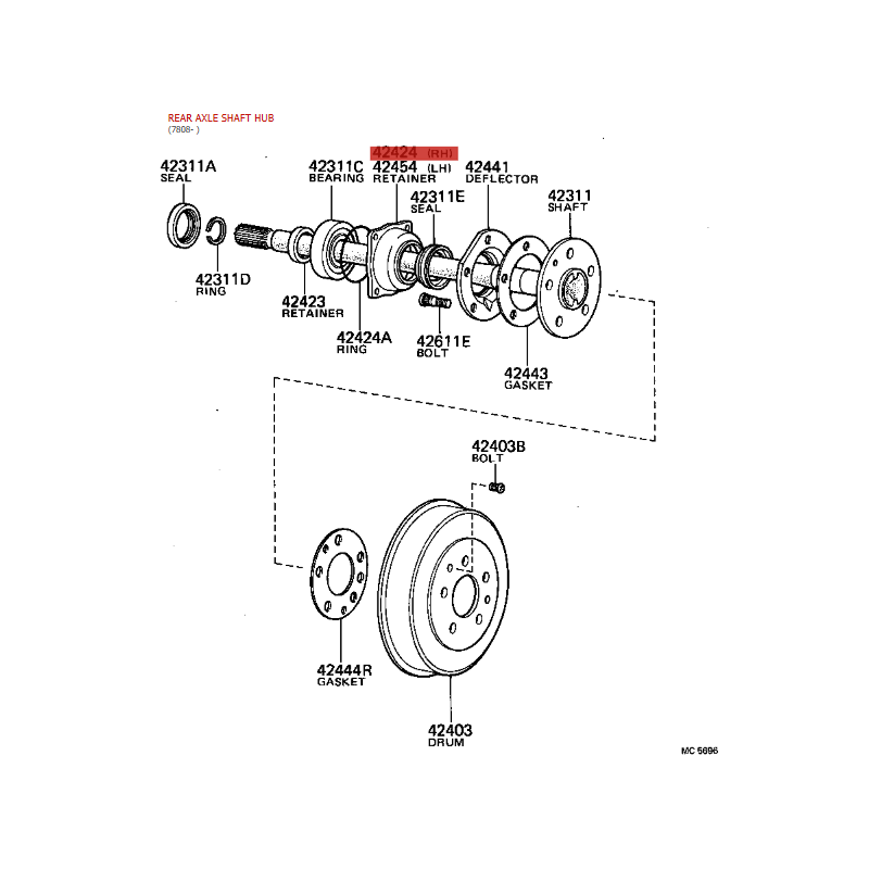 Silentbloc de l'arbre arrière, Pour Toyota Hilux/ j7/ 4runner (1984 à 1997) - Original Toyota Land Cruiser